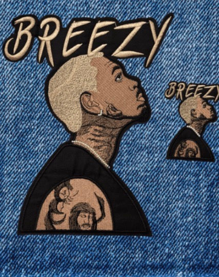 Breezy Patch Set - Chris Brown Embroidered Iron-On Patches (4-Piece)