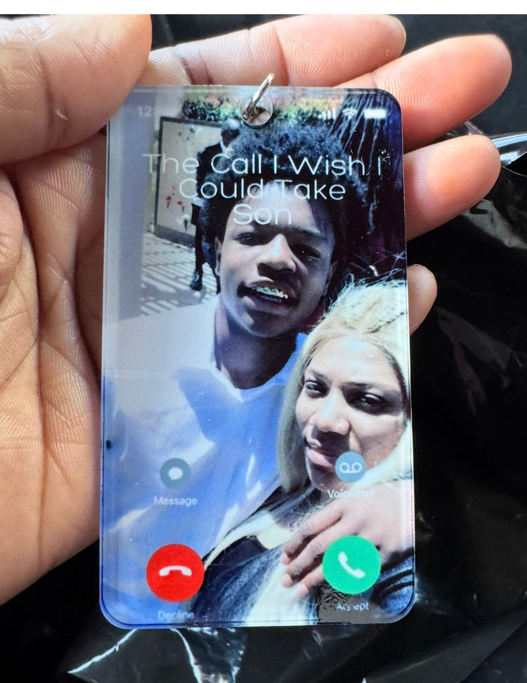 "The Call I Wish I Could Take" – Custom Memorial Photo Keychain