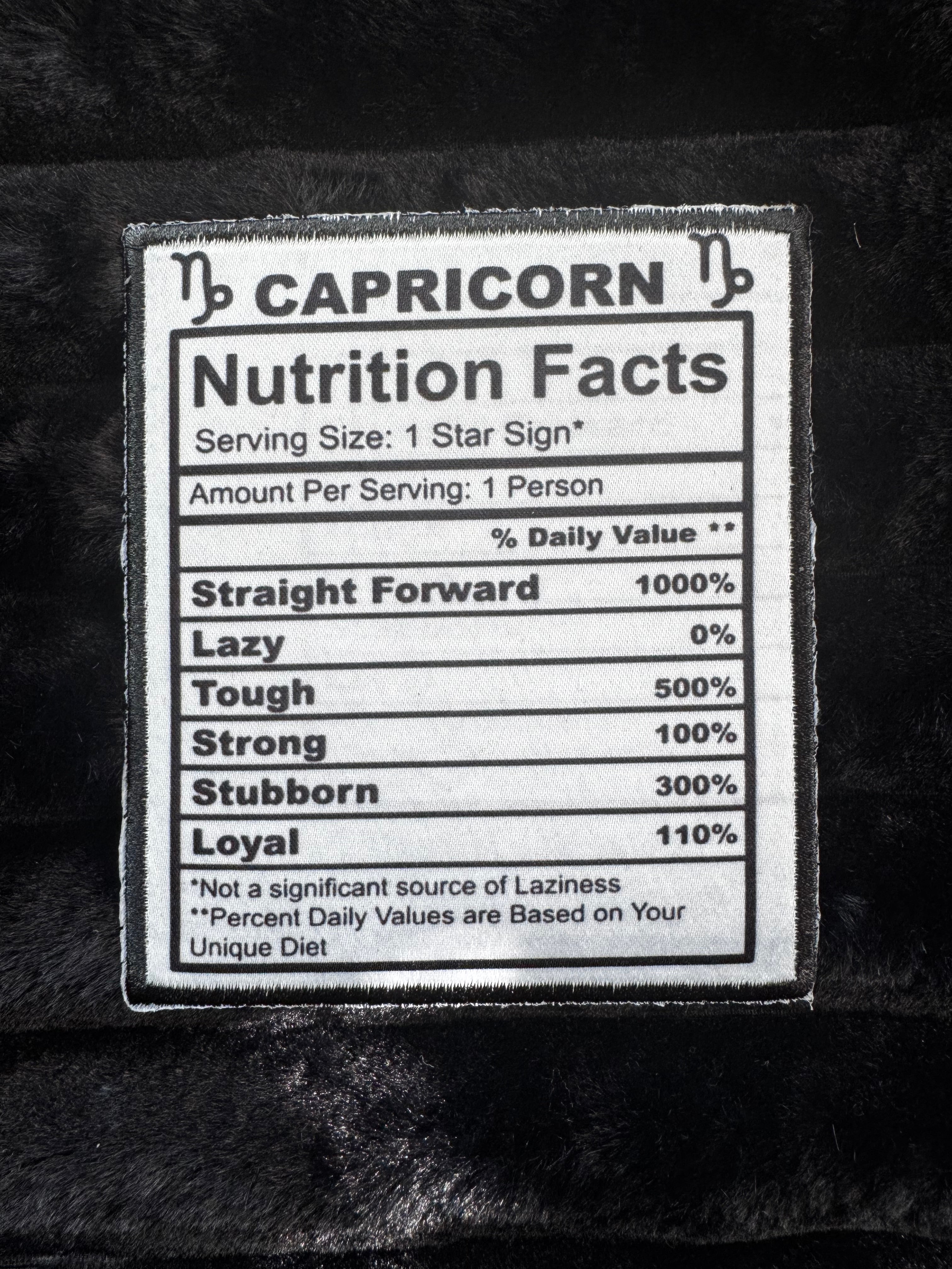 Zodiac Nutrition Fact Patches