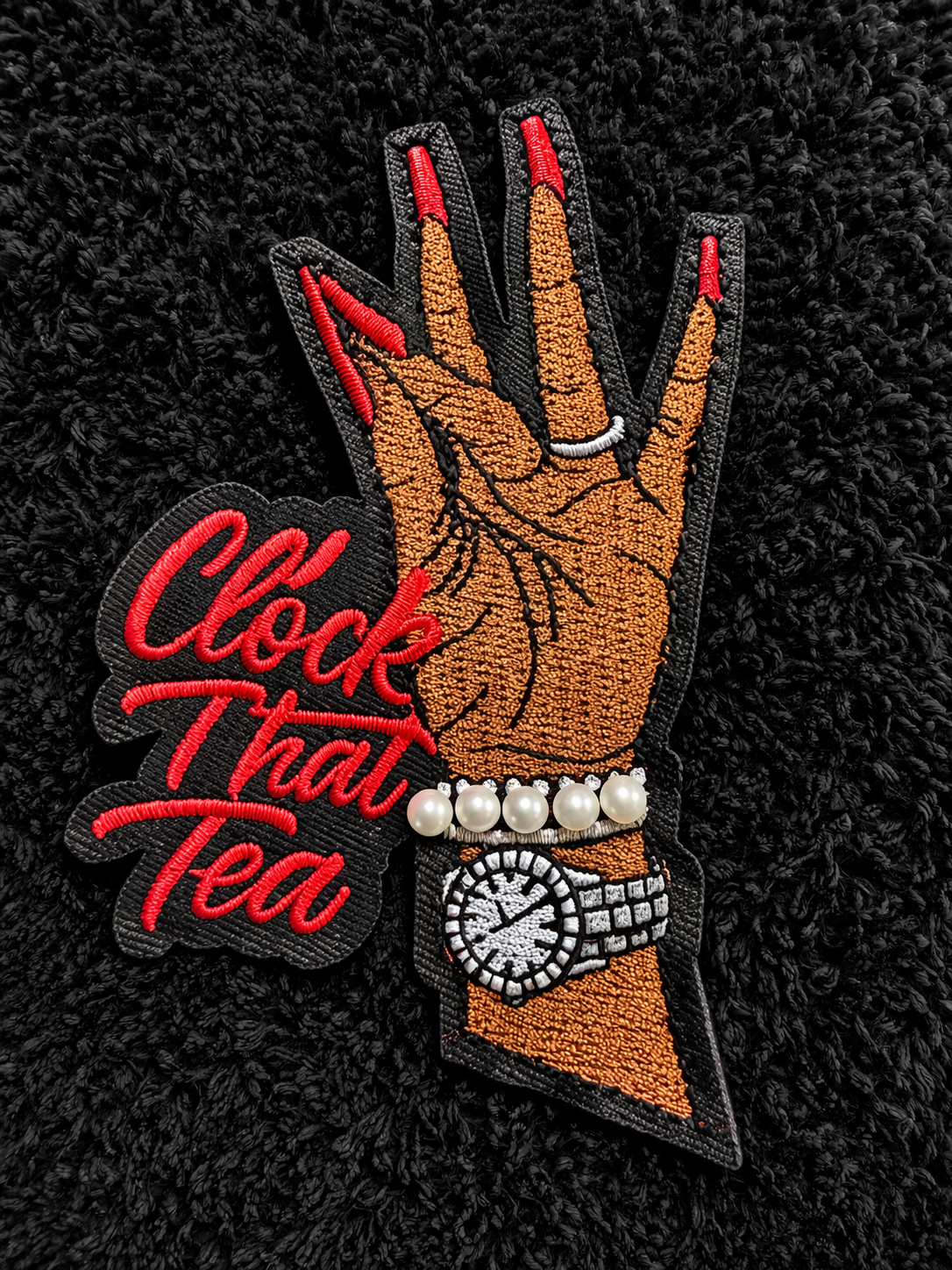 Clock That Tea Embroidered Patch - 3 Color Styles
