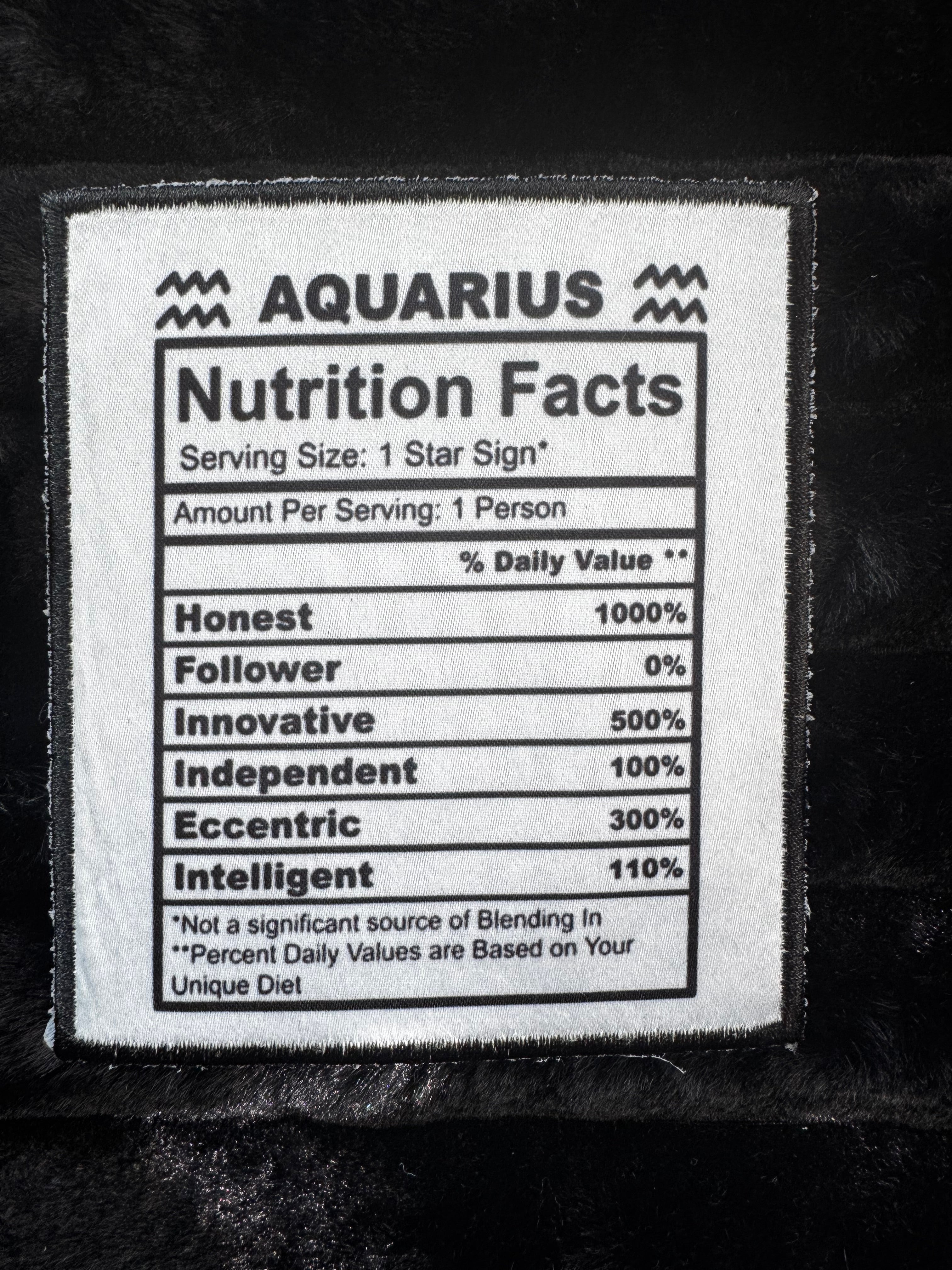 Zodiac Nutrition Fact Patches