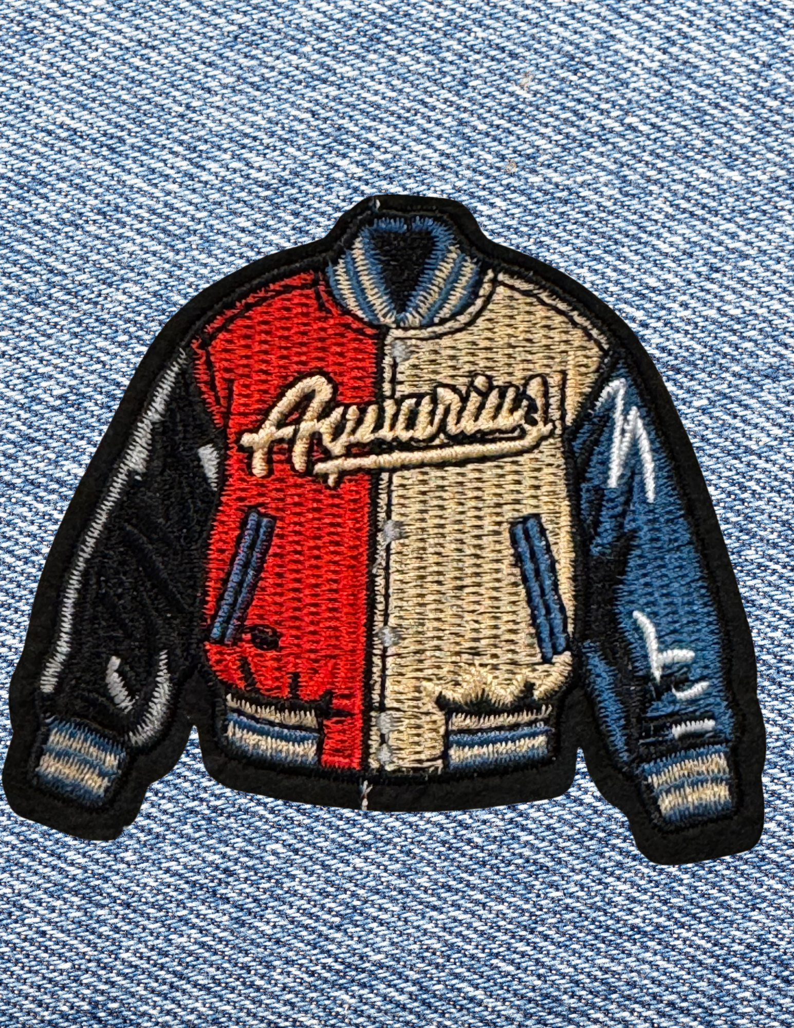Retro Varsity Jacket Zodiac Patches