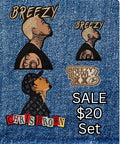 Breezy Patch Set - Chris Brown Embroidered Iron-On Patches (4-Piece)