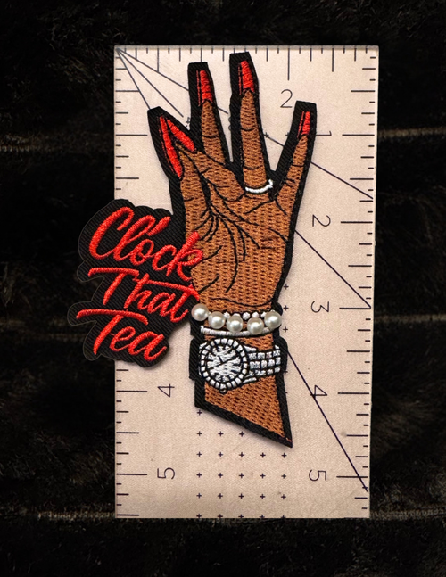 Clock That Tea Embroidered Patch - 3 Color Styles