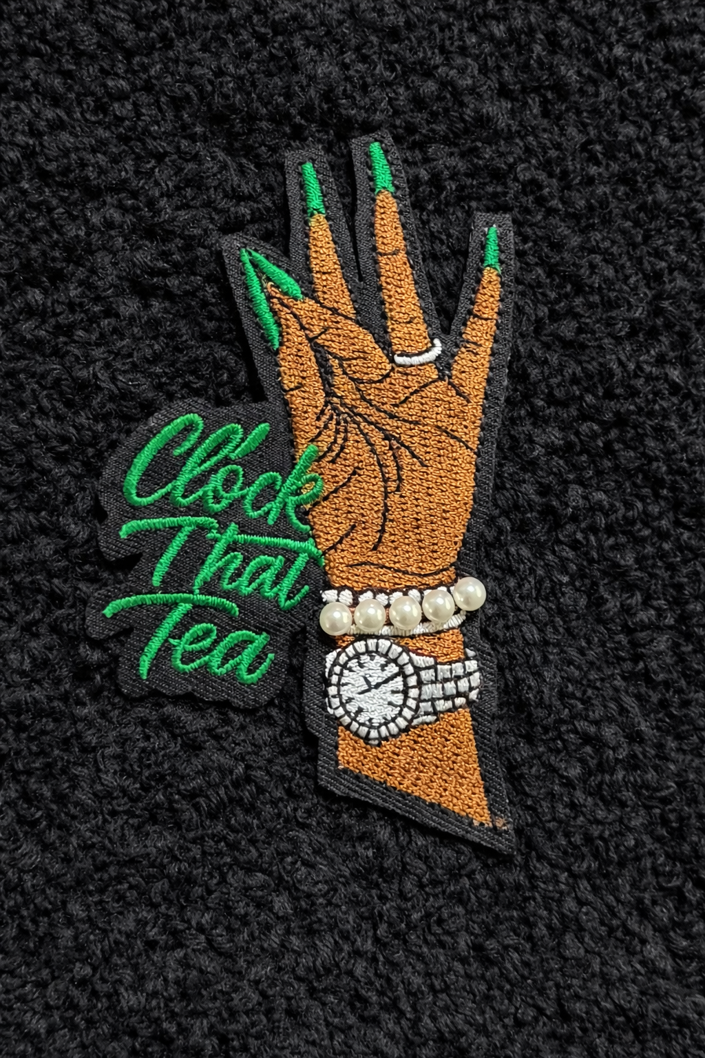 Clock That Tea Embroidered Patch - 3 Color Styles