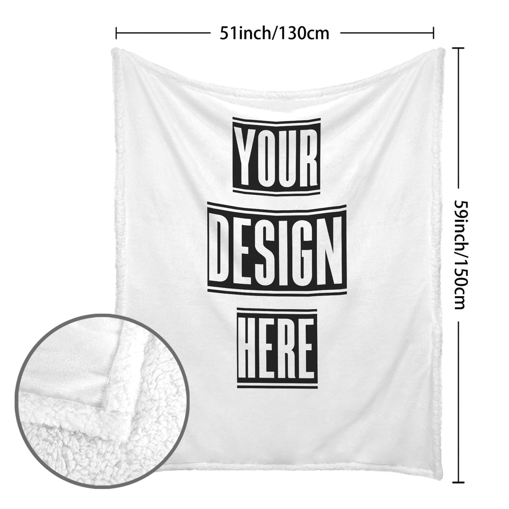 Custom Design Cozy Blanket - Personalized Sherpa Fleece Throw