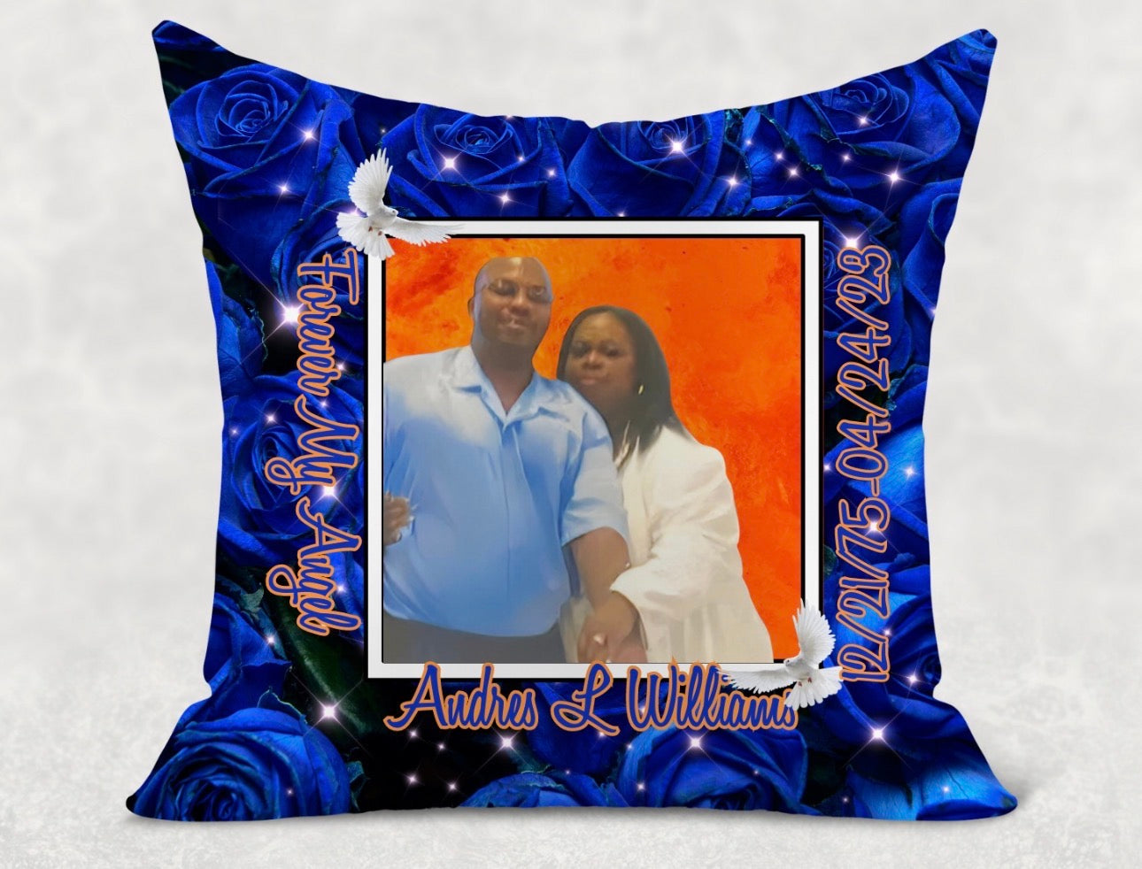 Custom Memorial Throw Pillow Cover 18x18 – Personalized Keepsake for Your Loved One