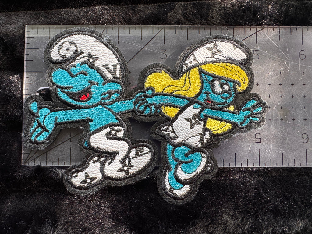 Smurf Leather Iron-On Patches