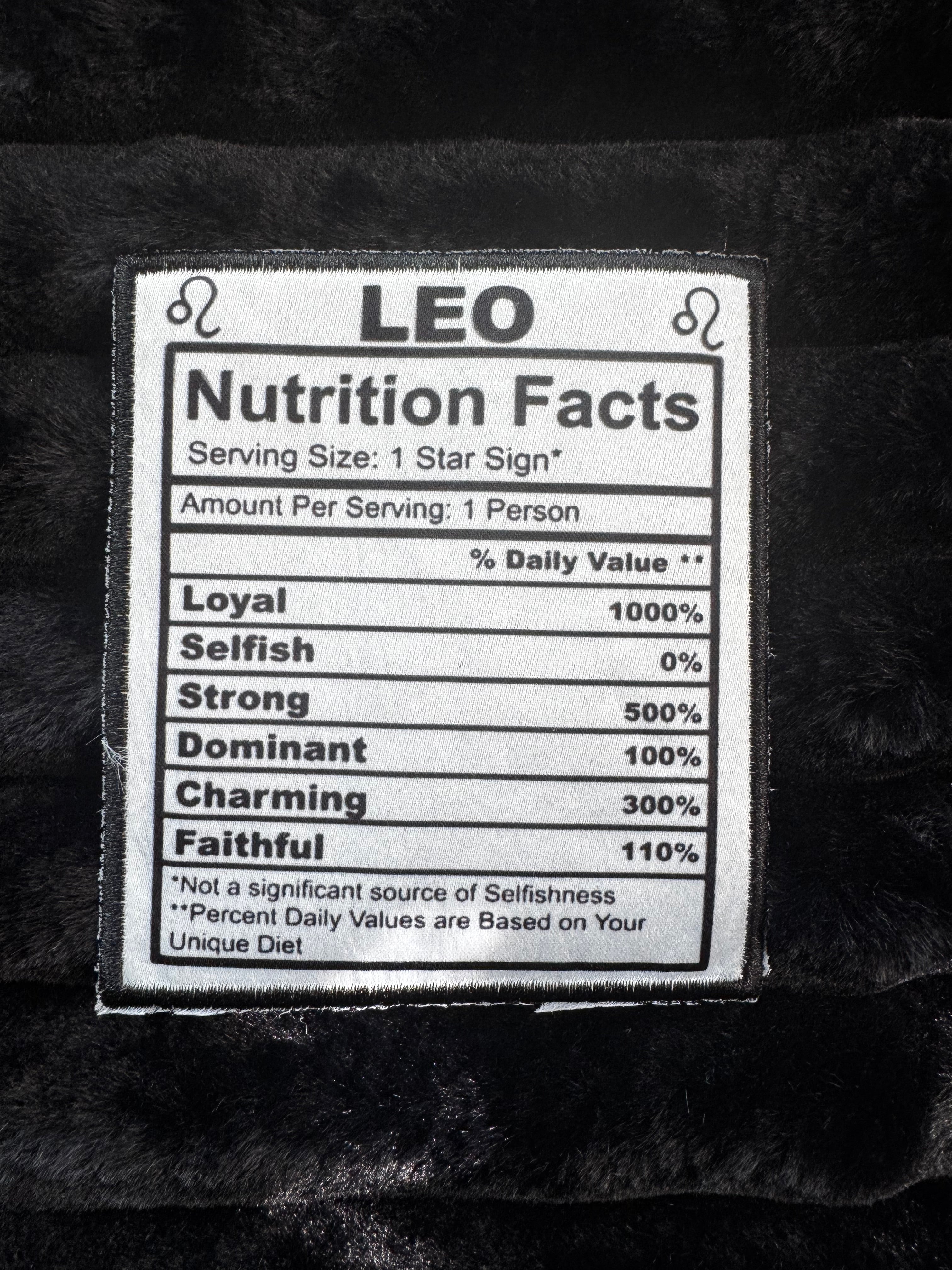 Zodiac Nutrition Fact Patches