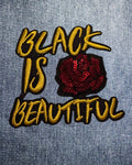 Black is Beautiful Sequin Rose Patch - Cultural Pride Statement