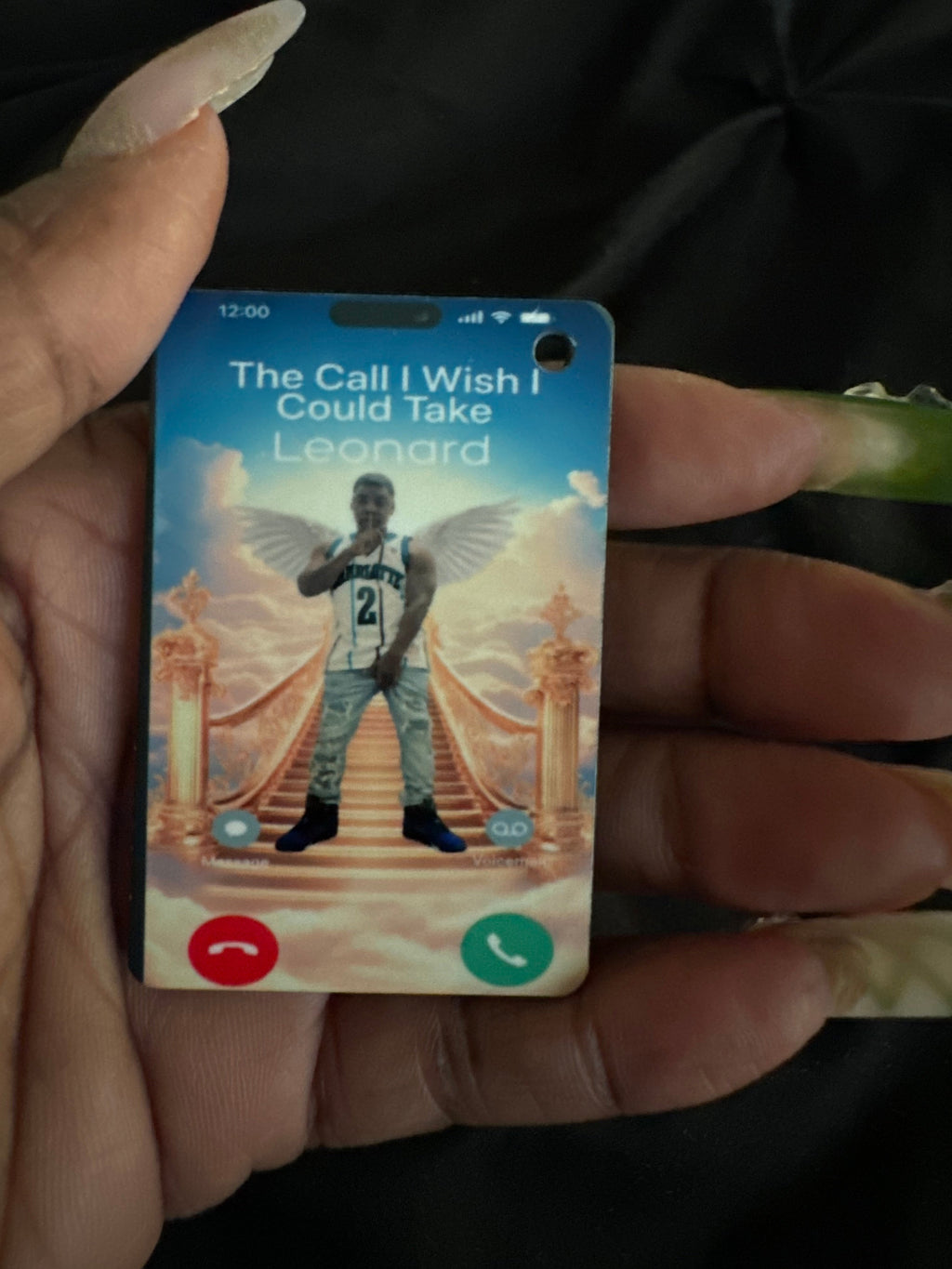 "The Call I Wish I Could Take" – Custom Memorial Photo Keychain