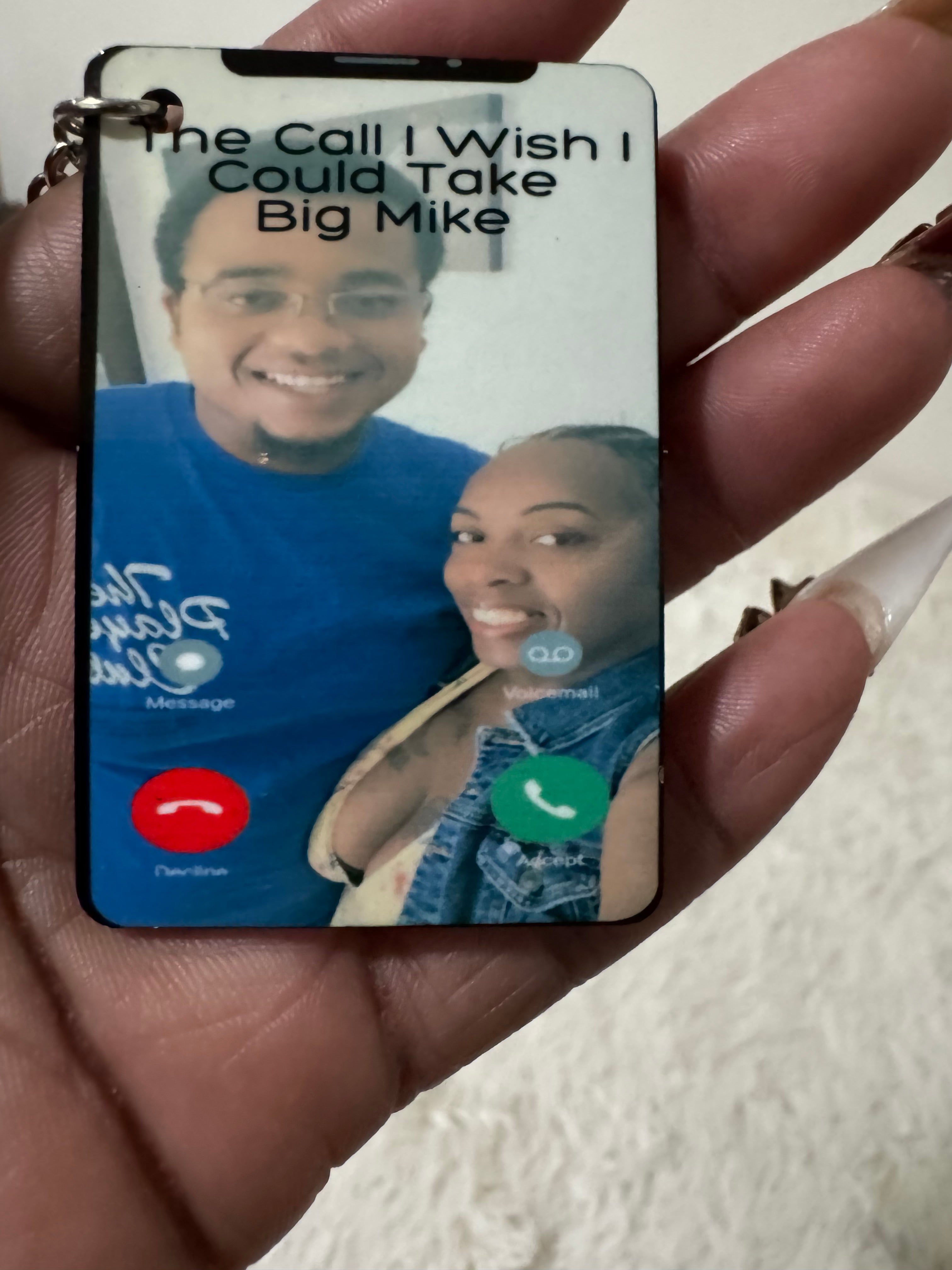 "The Call I Wish I Could Take" – Custom Memorial Photo Keychain
