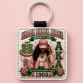 Alpha Kappa Alpha Inspired PU Leather Keychain