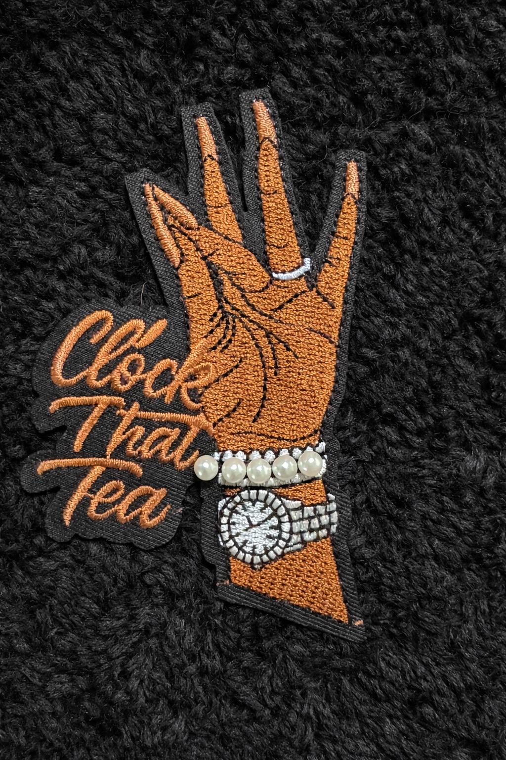 Clock That Tea Embroidered Patch - 3 Color Styles
