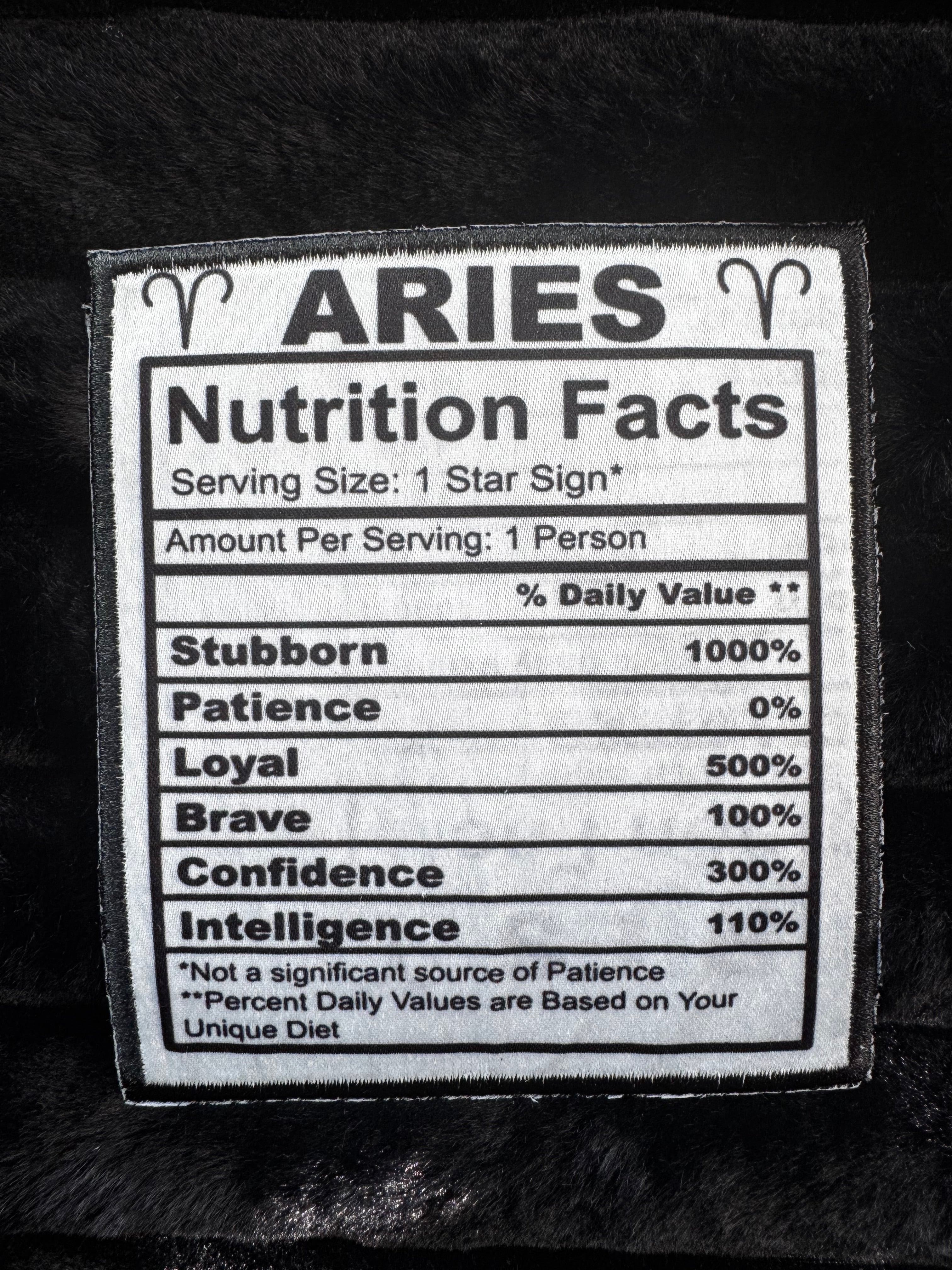 Zodiac Nutrition Fact Patches