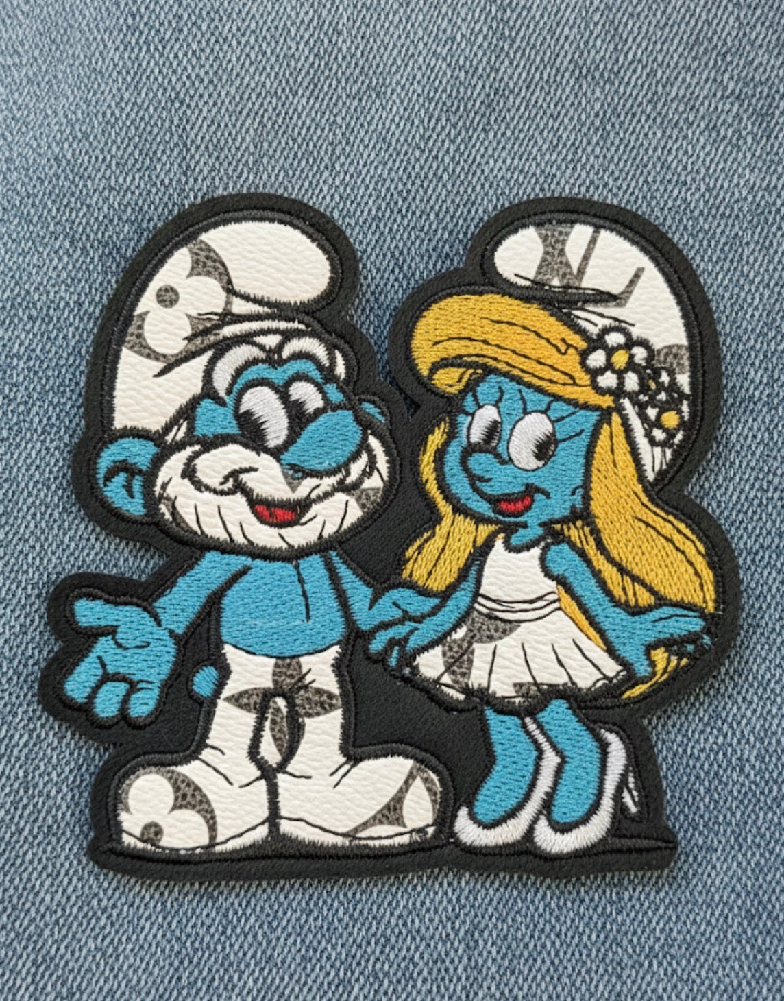 Smurf Leather Iron-On Patches