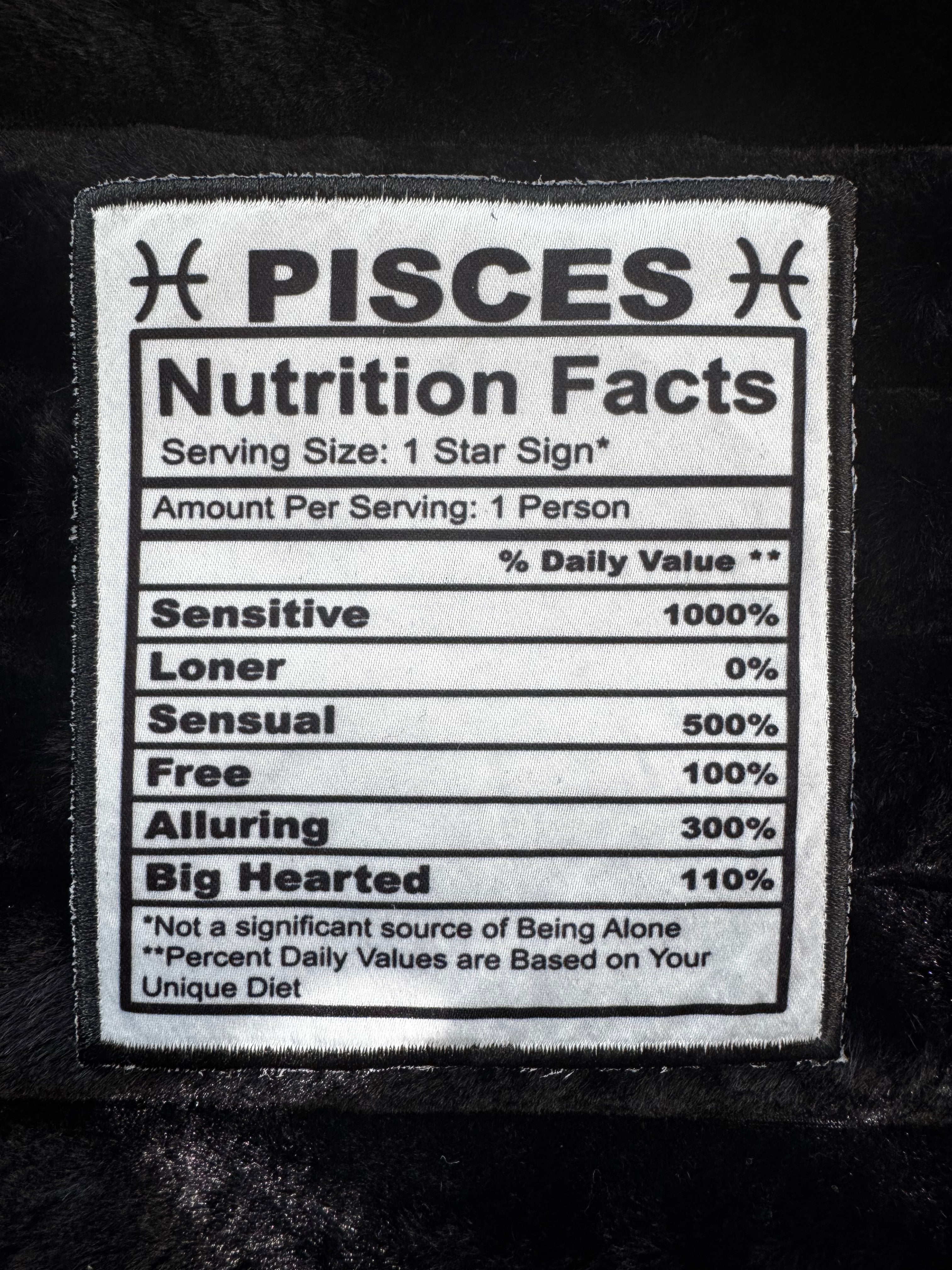 Zodiac Nutrition Fact Patches