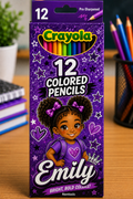 Custom Crayola 12-Pack Colored Pencils personalized with child name and photo
