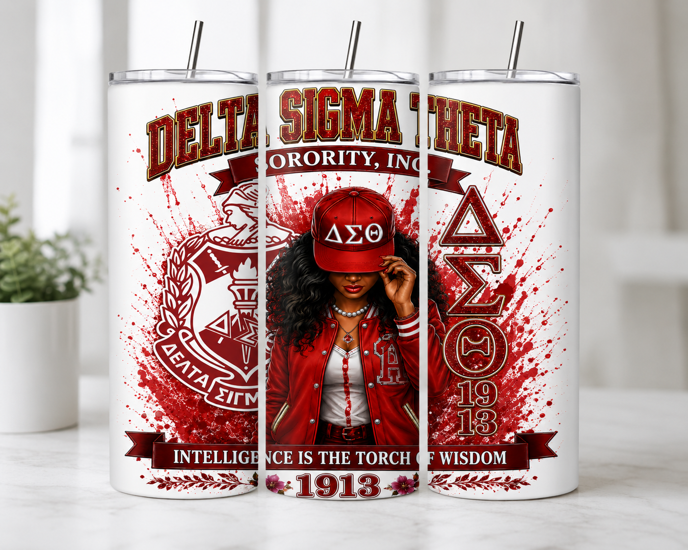 Delta Sigma Theta Inspired 20oz Skinny Tumbler | ΔΣΘ Est. 1913