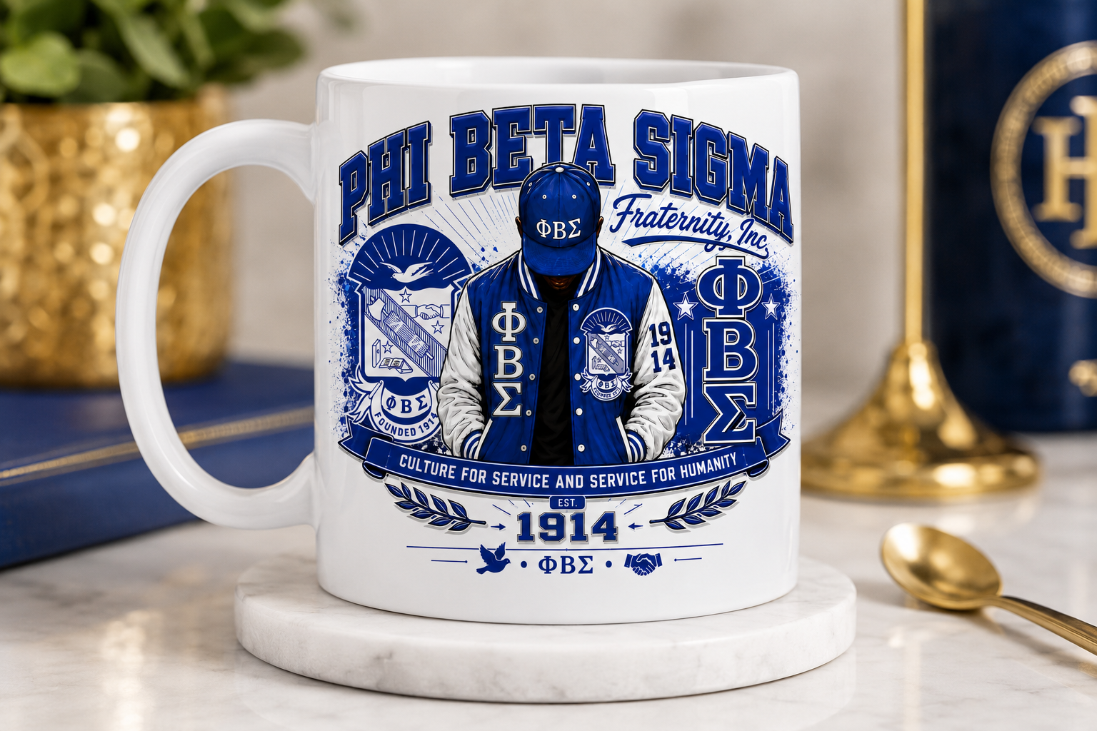 Phi Beta Sigma Inspired 11oz Ceramic Coffee Mug | ΦΒΣ Est. 1914