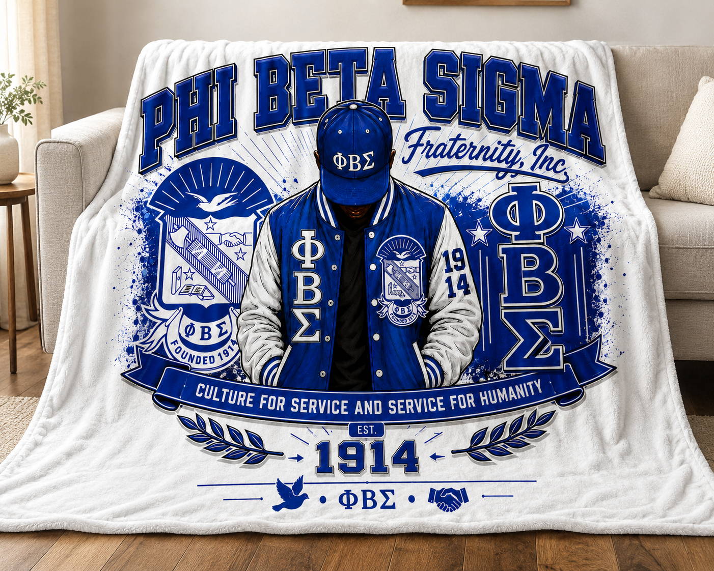 Phi Beta Sigma Inspired Fleece Blanket | ΦΒΣ Est. 1914 — PRE-ORDER