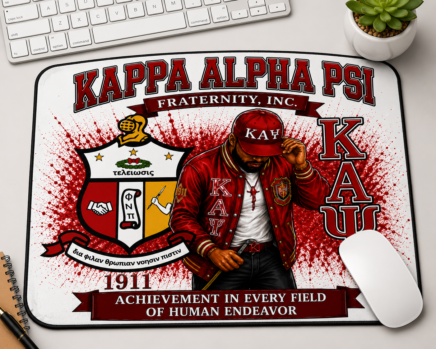 Kappa Alpha Psi Inspired Gaming & Desk Mousepad | KAΨ Est. 1911