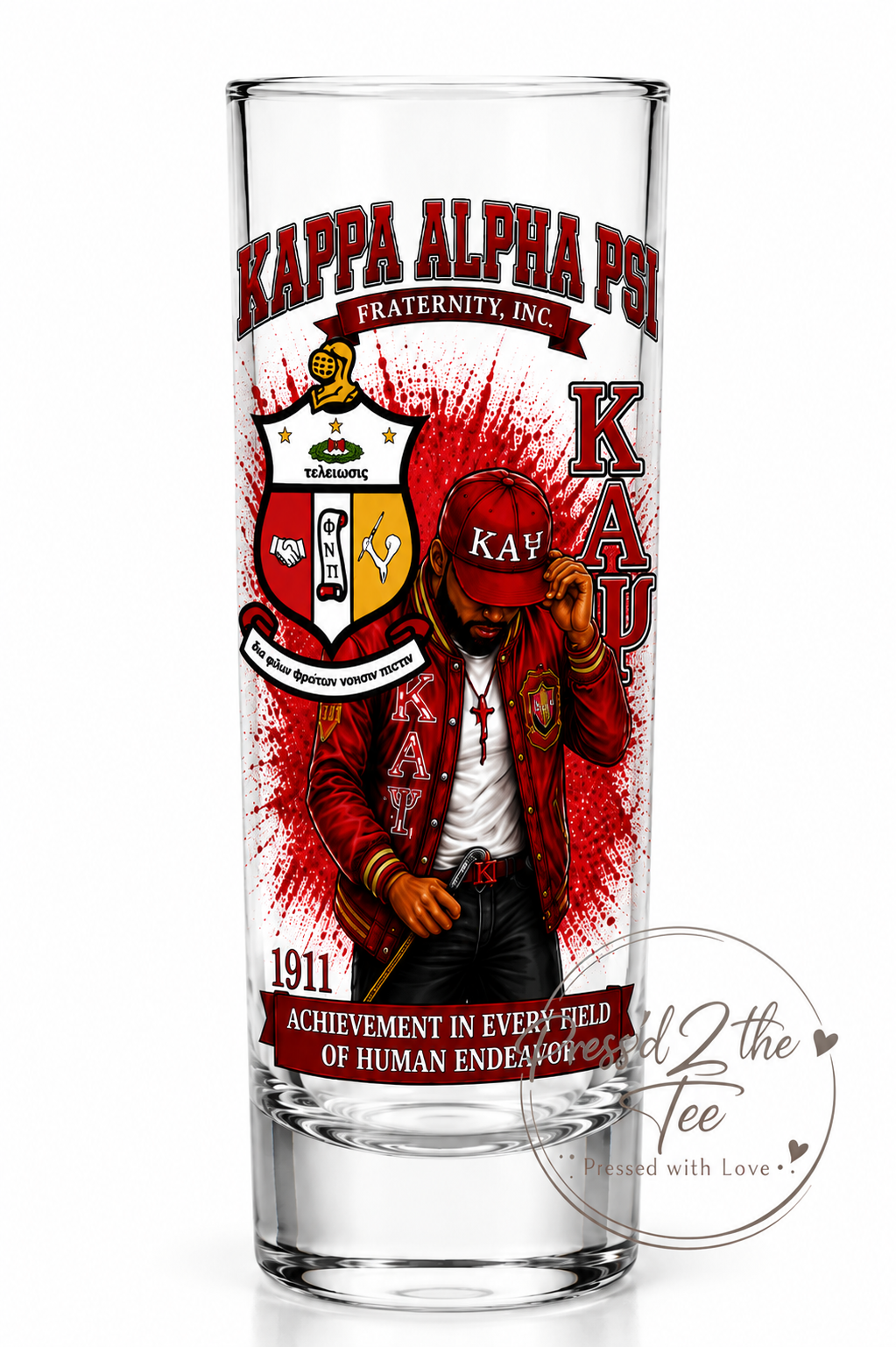 Kappa Alpha Psi Inspired 2oz Tall Shot Glass | KAΨ Est. 1911