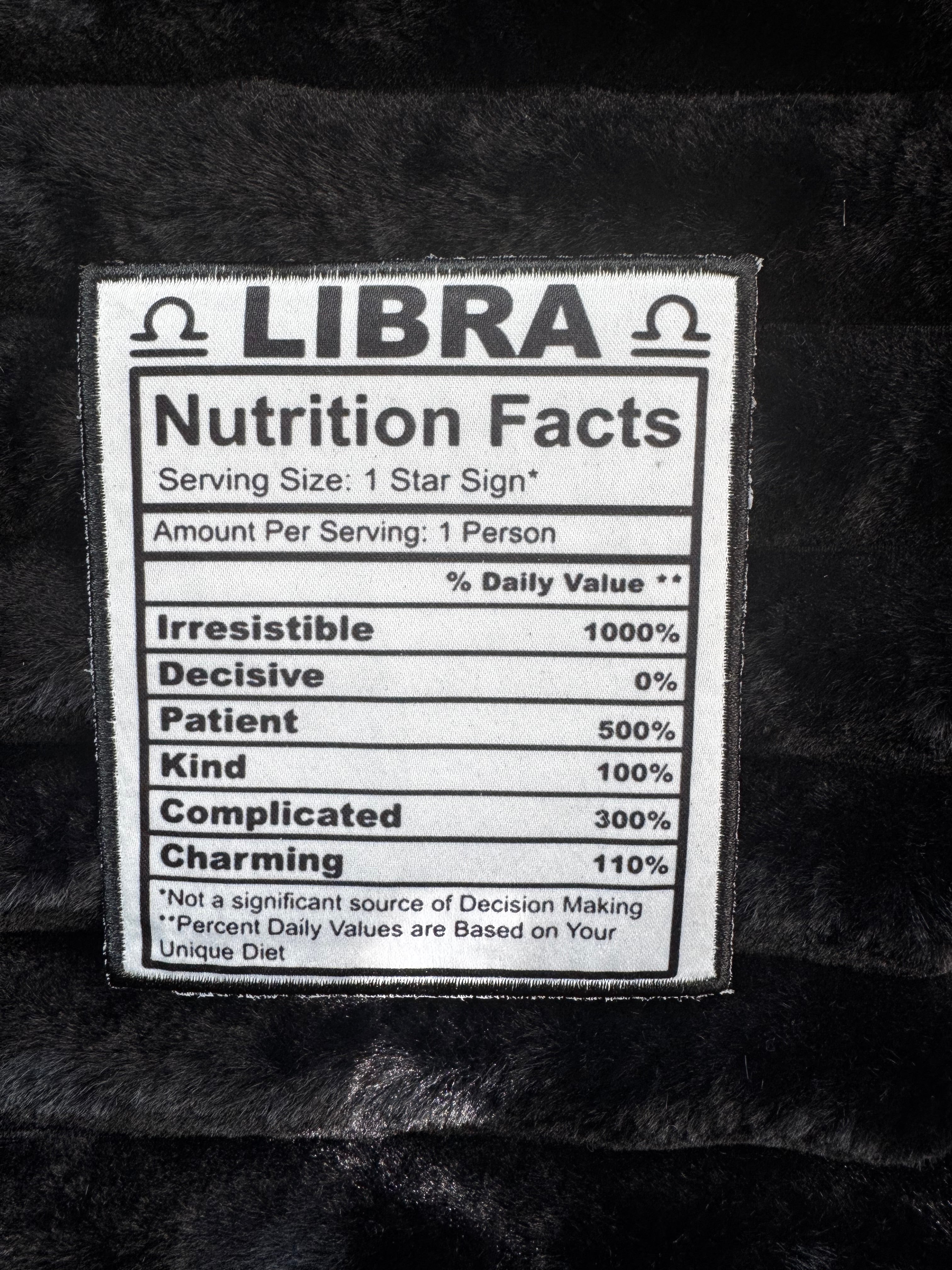 Zodiac Nutrition Fact Patches