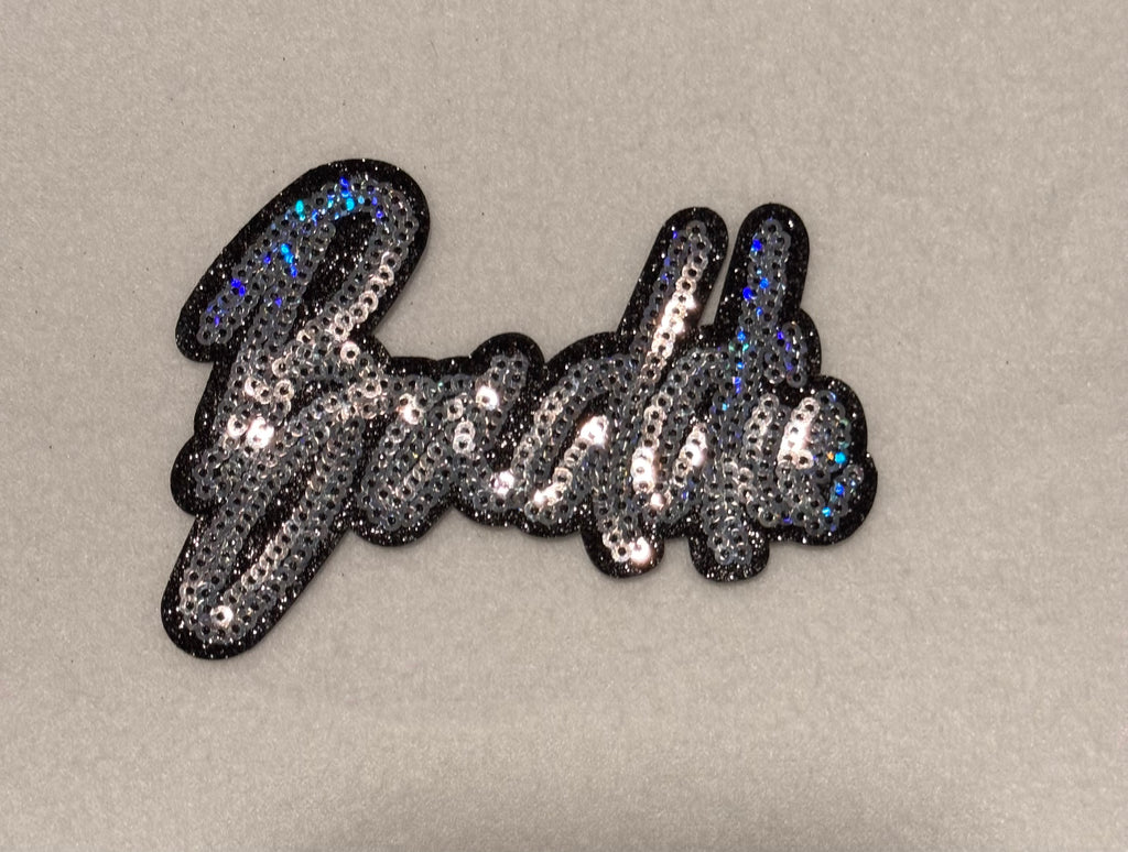 Sparkly "Baddie" Sequin Iron-On Patch