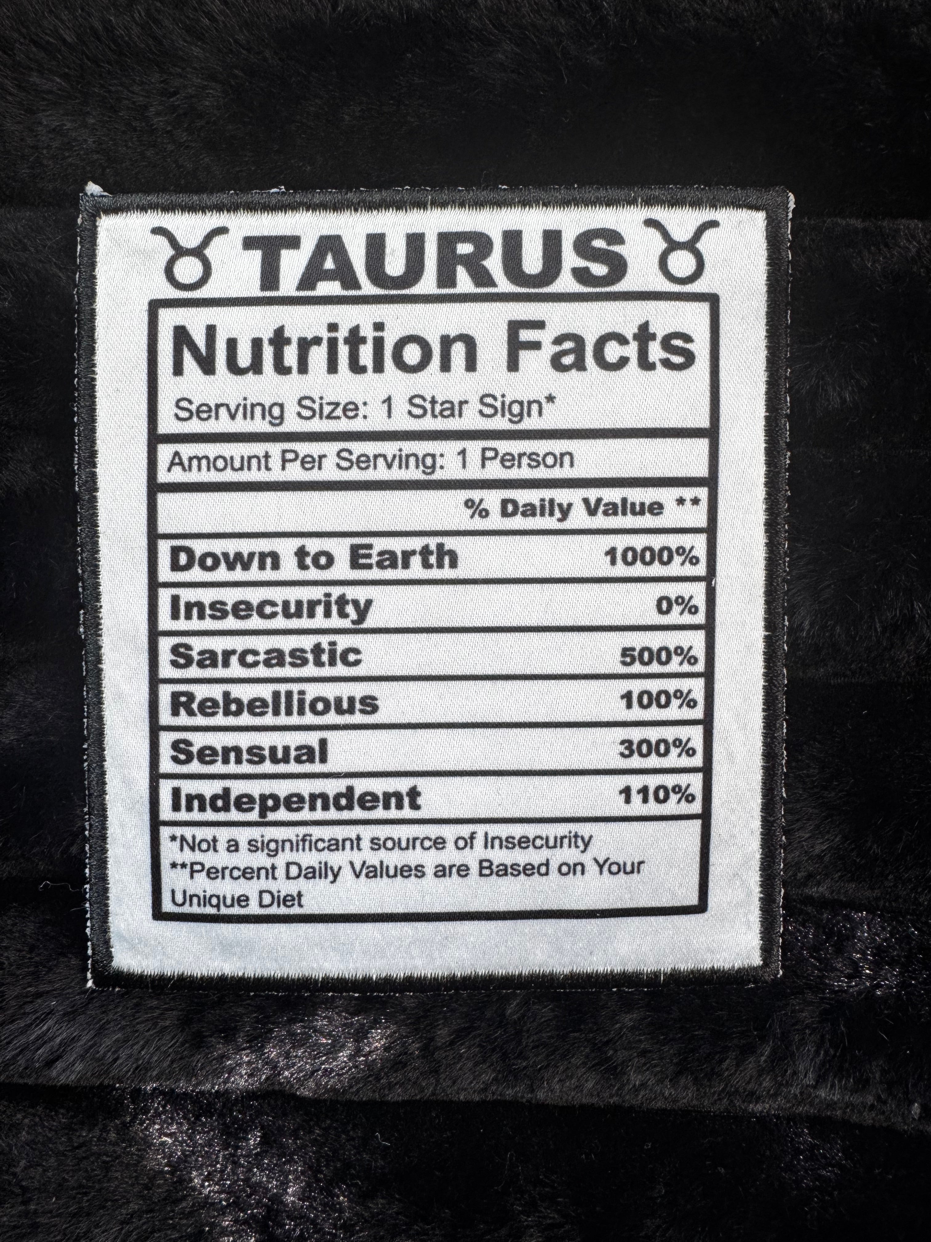 Zodiac Nutrition Fact Patches