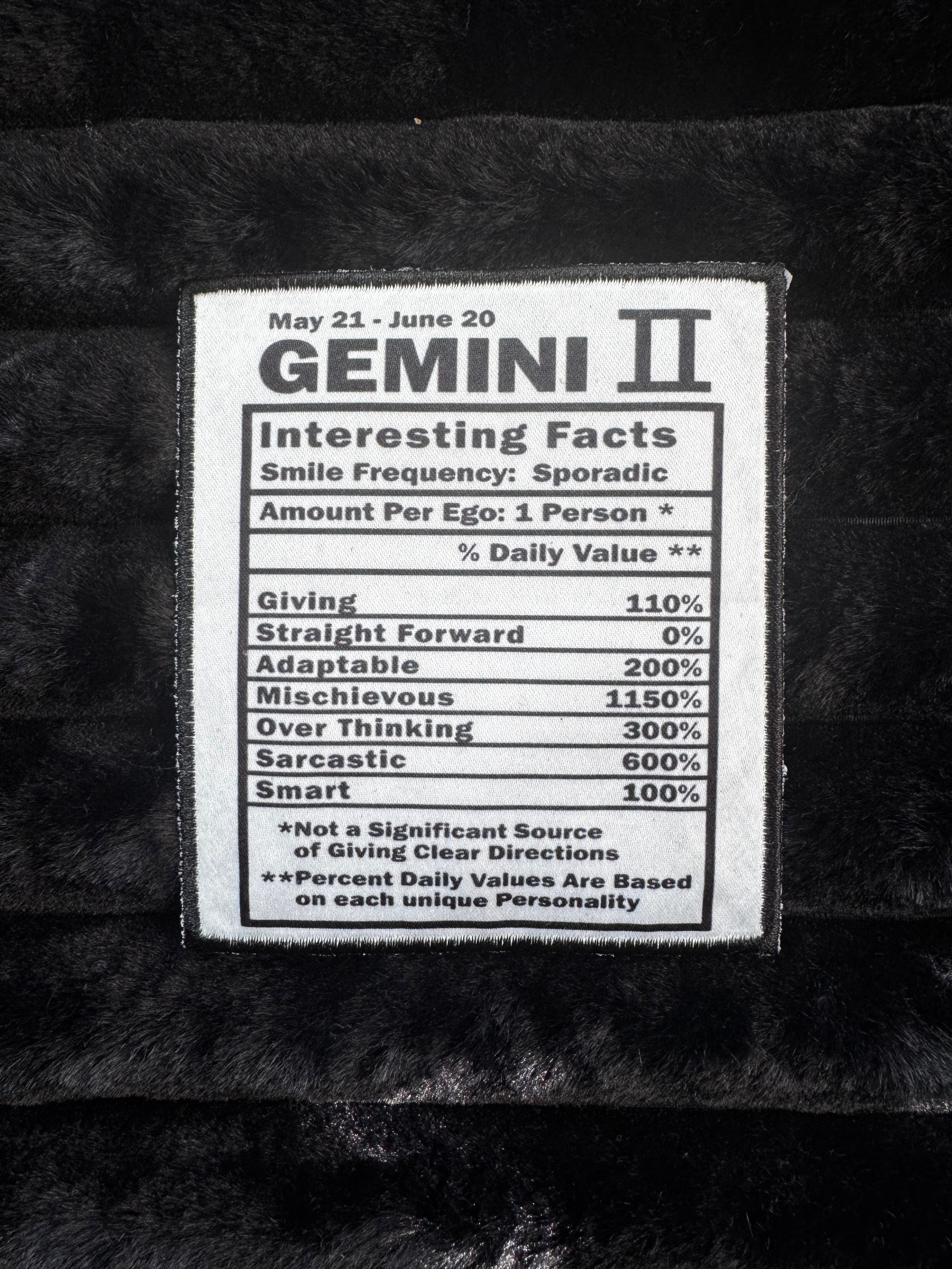 Zodiac Nutrition Fact Patches