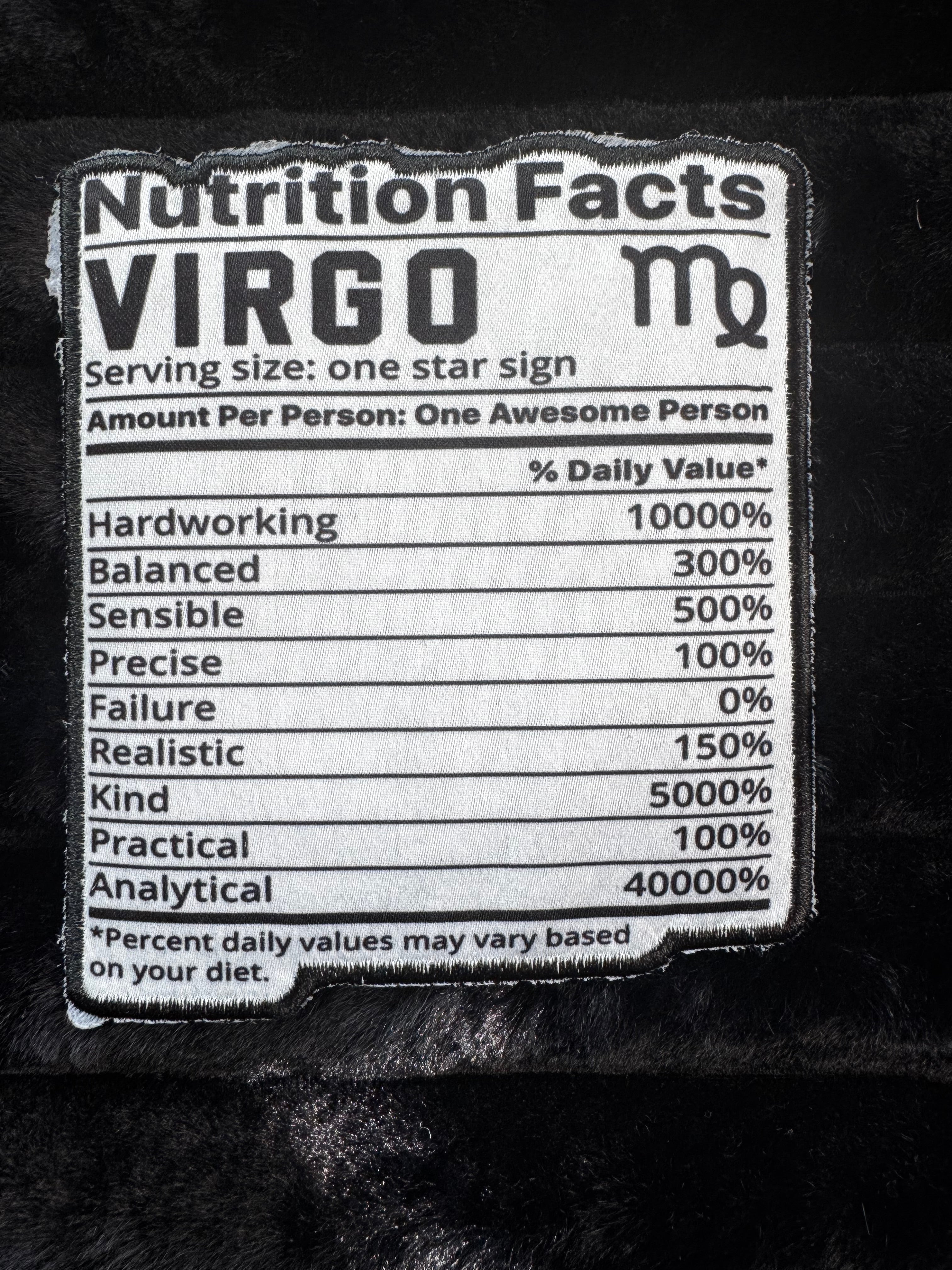 Zodiac Nutrition Fact Patches