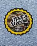 Hustle" Camouflage Bottle Cap Iron-On Patch