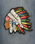 Cheif colorful Feather Headdress Iron-On Patch - Medium
