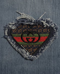 Designer-Inspired Frayed Denim Heart Patch
