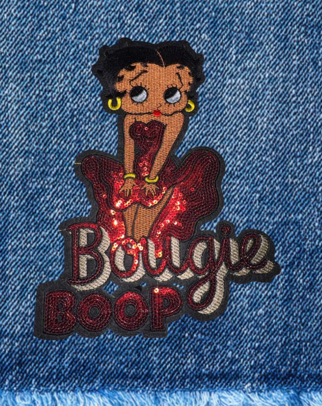 Bougie Boop Embroidered Iron-On Patches | Choose Large Sequin or Small Classic Style