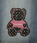 Glitter Teddy Bear Embroidered Patch