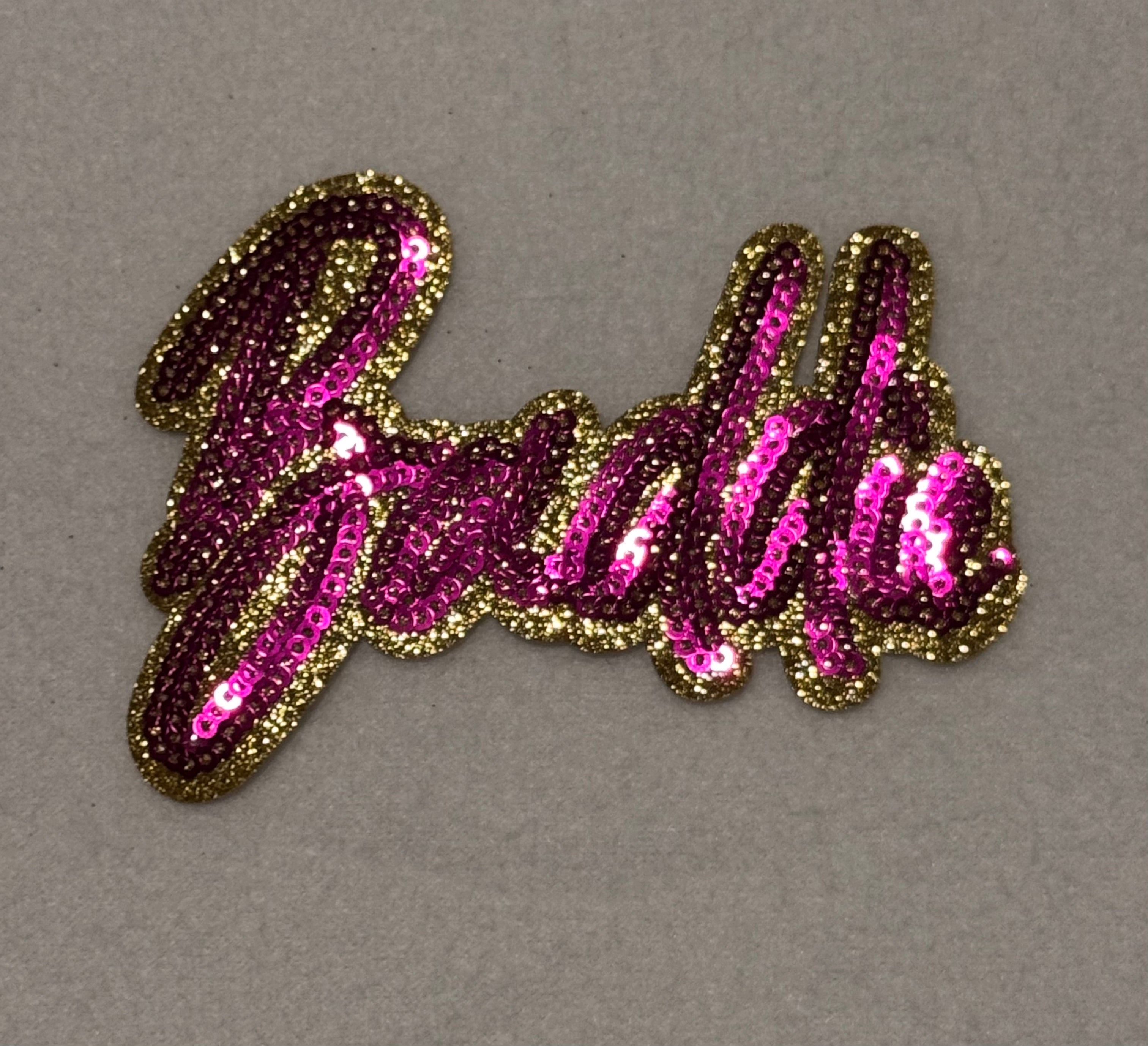 Sparkly "Baddie" Sequin Iron-On Patch