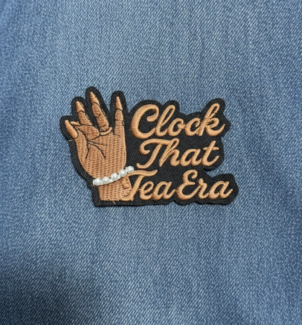 Clock That Tea Embroidered Patch - 3 Color Styles