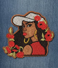 Embroidered Floral Portrait Patch - Culturally Inspired Design