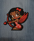 Cupid Betty Boop Embroidered Iron-On Patch - Valentine's Day Love Angel