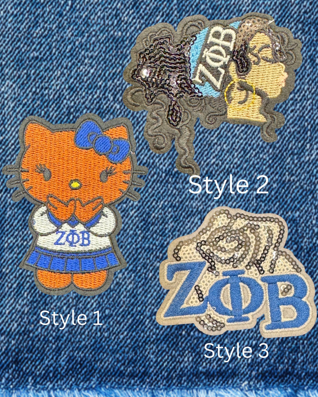 Zeta Phi Beta Sequin & Chenille Patches | Finer Womanhood Collection