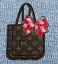 Luxe Tote Bag Patch - Designer-Inspired Monogram with Pink Bow