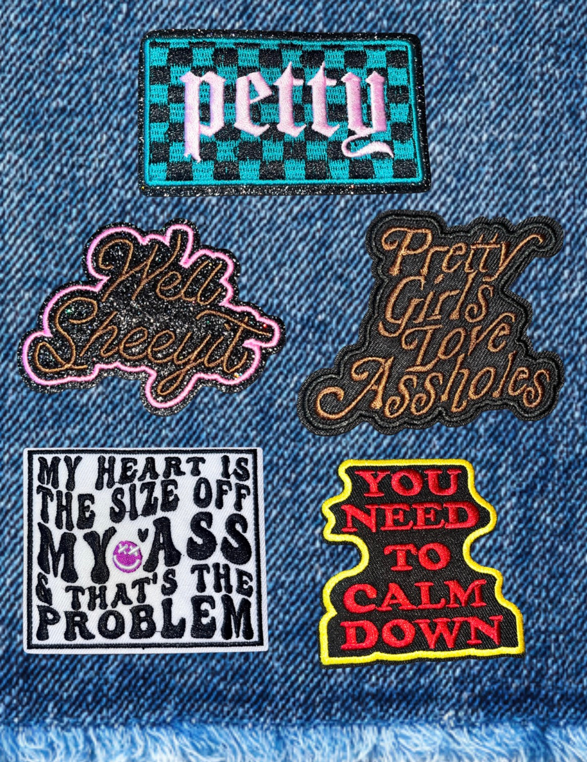 The Main Character
- Bold Statement Embroidered Patches