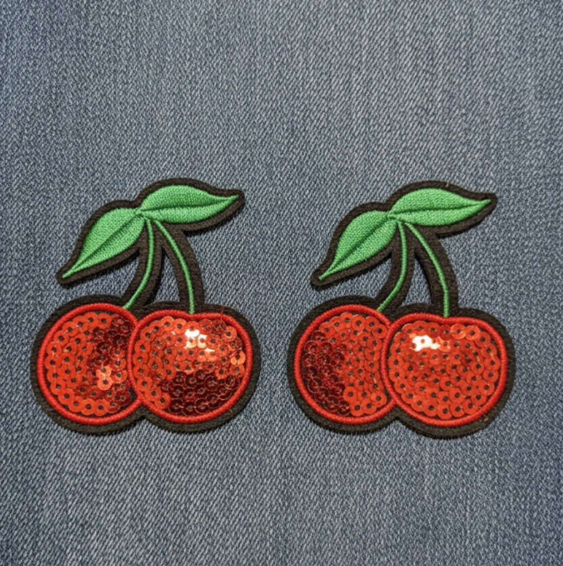 Two-Piece Sequin Cherry Patch Set