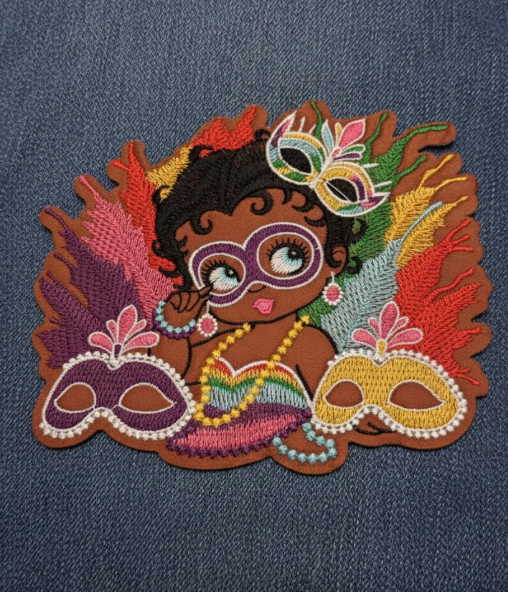 Betty Mardi Gras Patches - Embroidered Iron-On Patch Set