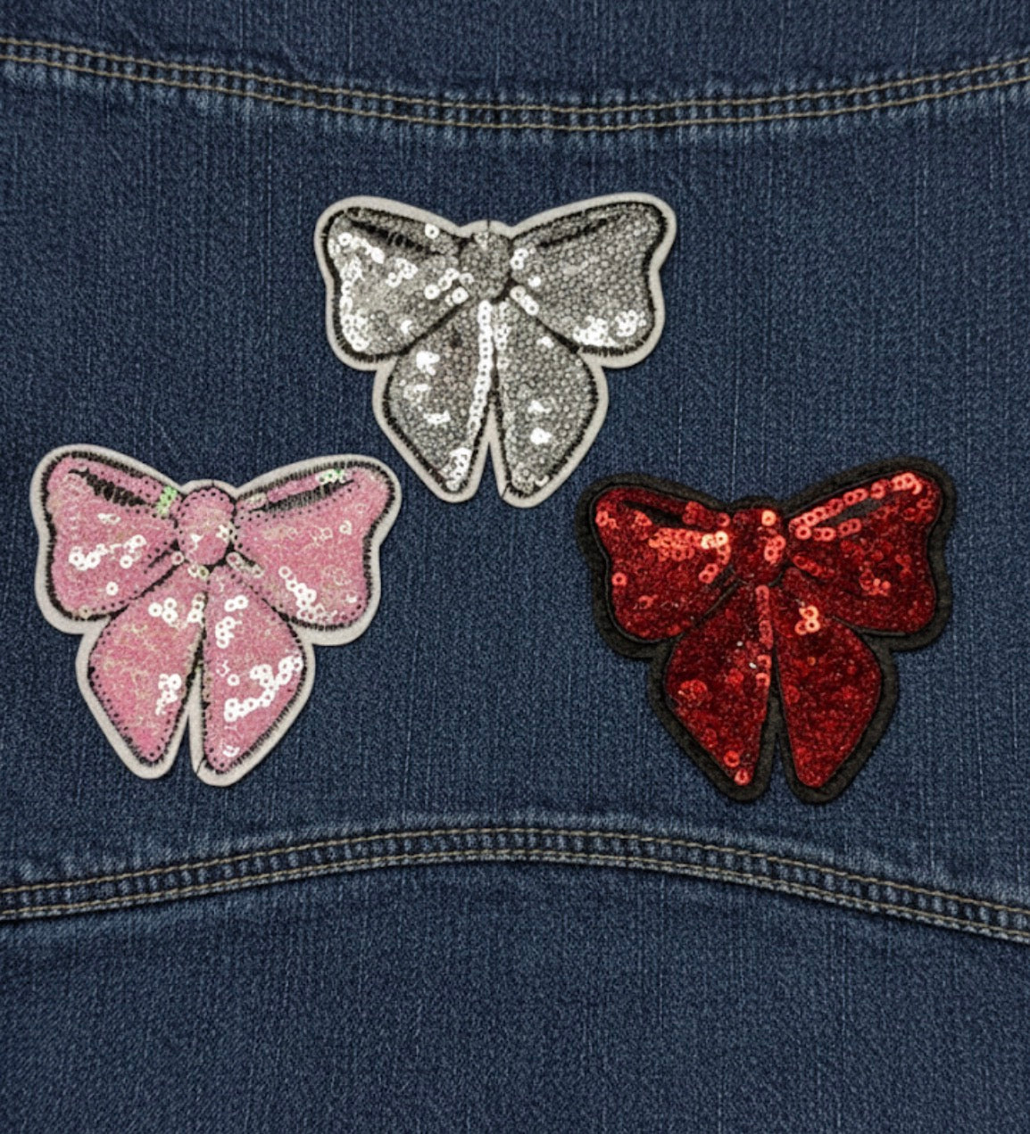 Sequin Bow Patch Set - 3 Piece Collection