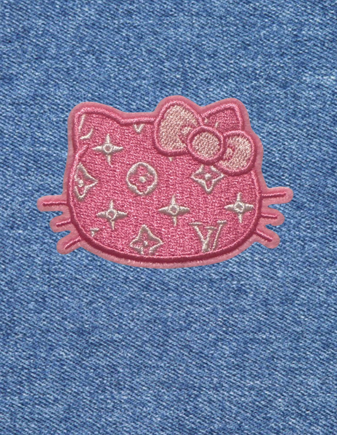 Y2K Pink Kitty Monogram Embroidered Patch
