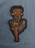 Luxury Monogram Betty Boop Leather Patch – Black Betty Boop Embroidered Applique