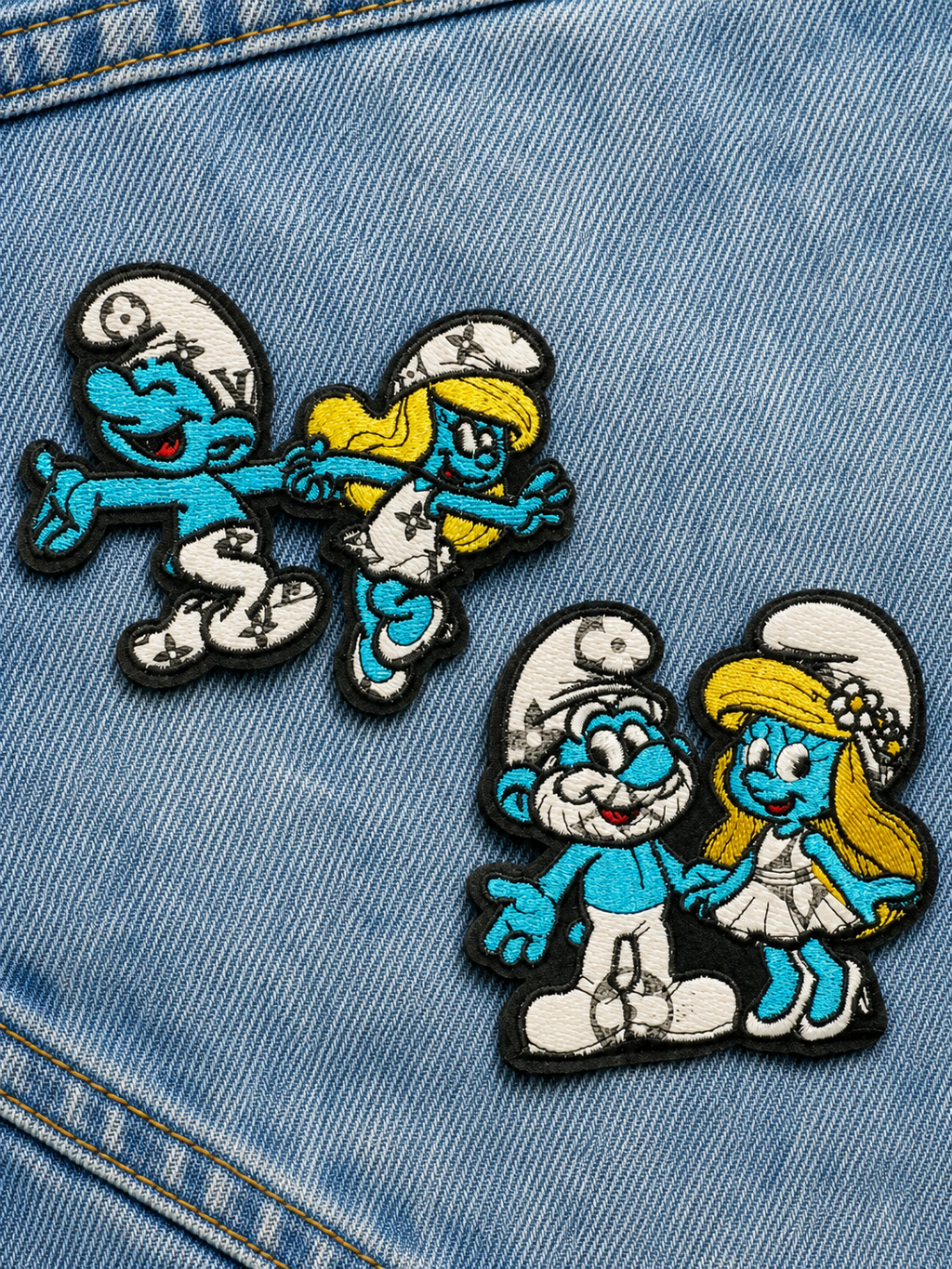 Smurf Leather Iron-On Patches